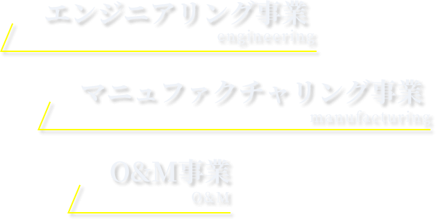エンジニアリング事業 engineering マニュファクチャリング事業 manufacturing O&M事業 O&M